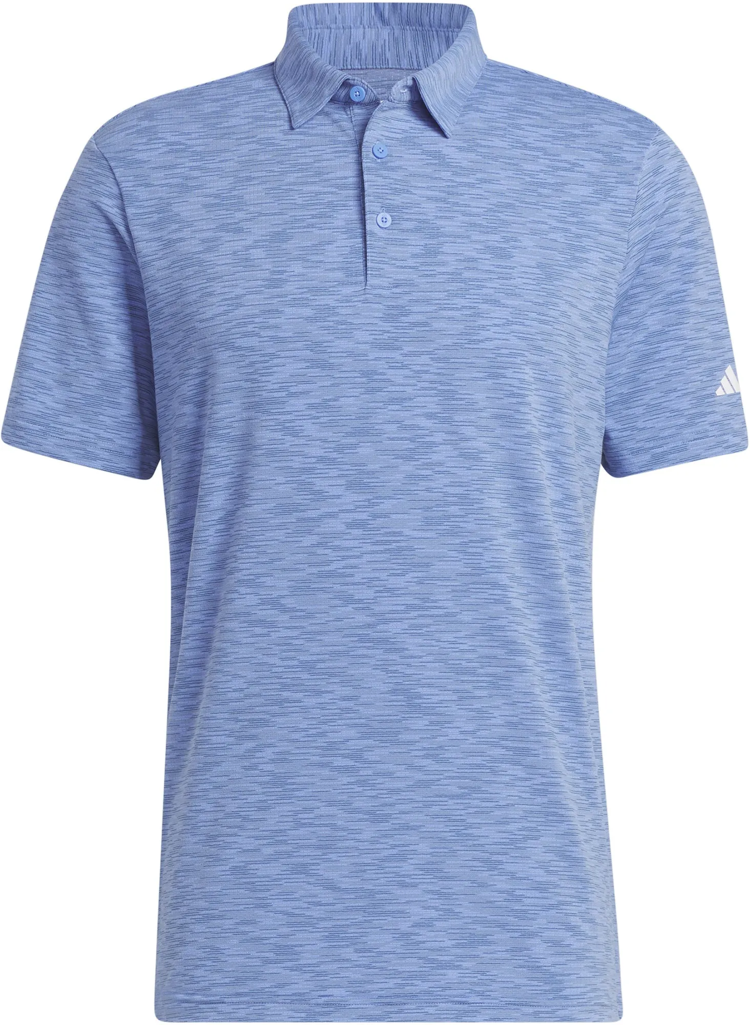 adidas Space Dye Short Sleeve Mens Golf Polo Shirt - Blue Timeless Comfort sequined details