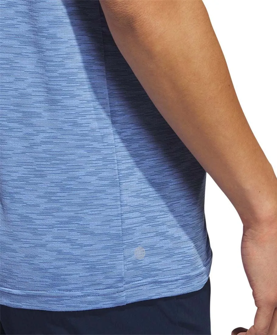 adidas Space Dye Short Sleeve Mens Golf Polo Shirt - Blue Urban Streetwear