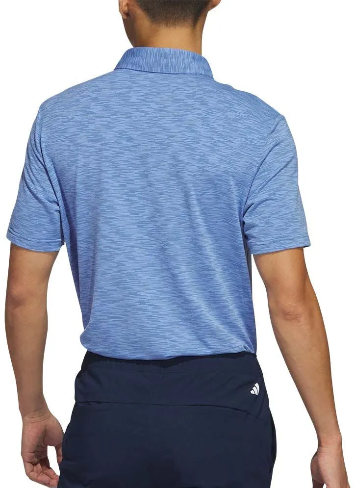 adidas Space Dye Short Sleeve Mens Golf Polo Shirt - Blue Micro Perforation