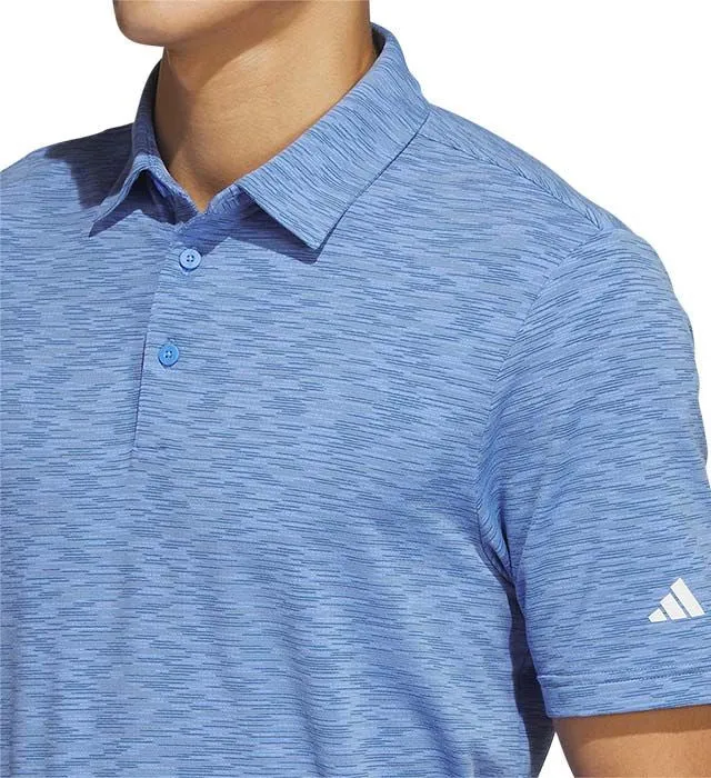 Travel Trend adidas Space Dye Short Sleeve Mens Golf Polo Shirt - Blue