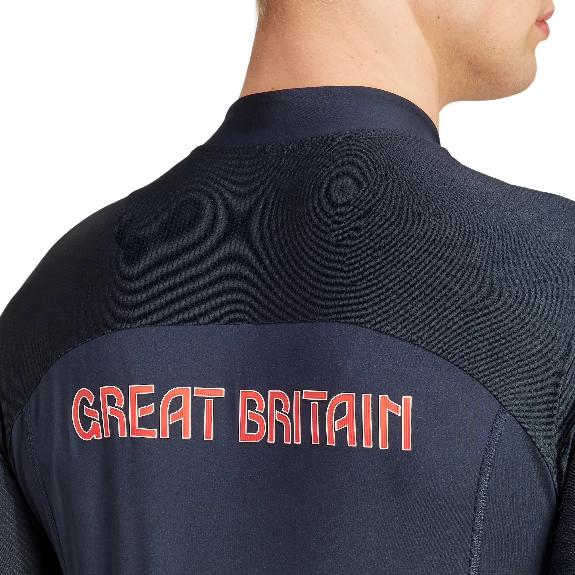 Lightweight Shirt Curved Hem adidas Team GB Short Sleeve Mens Cycling Jersey - Blue