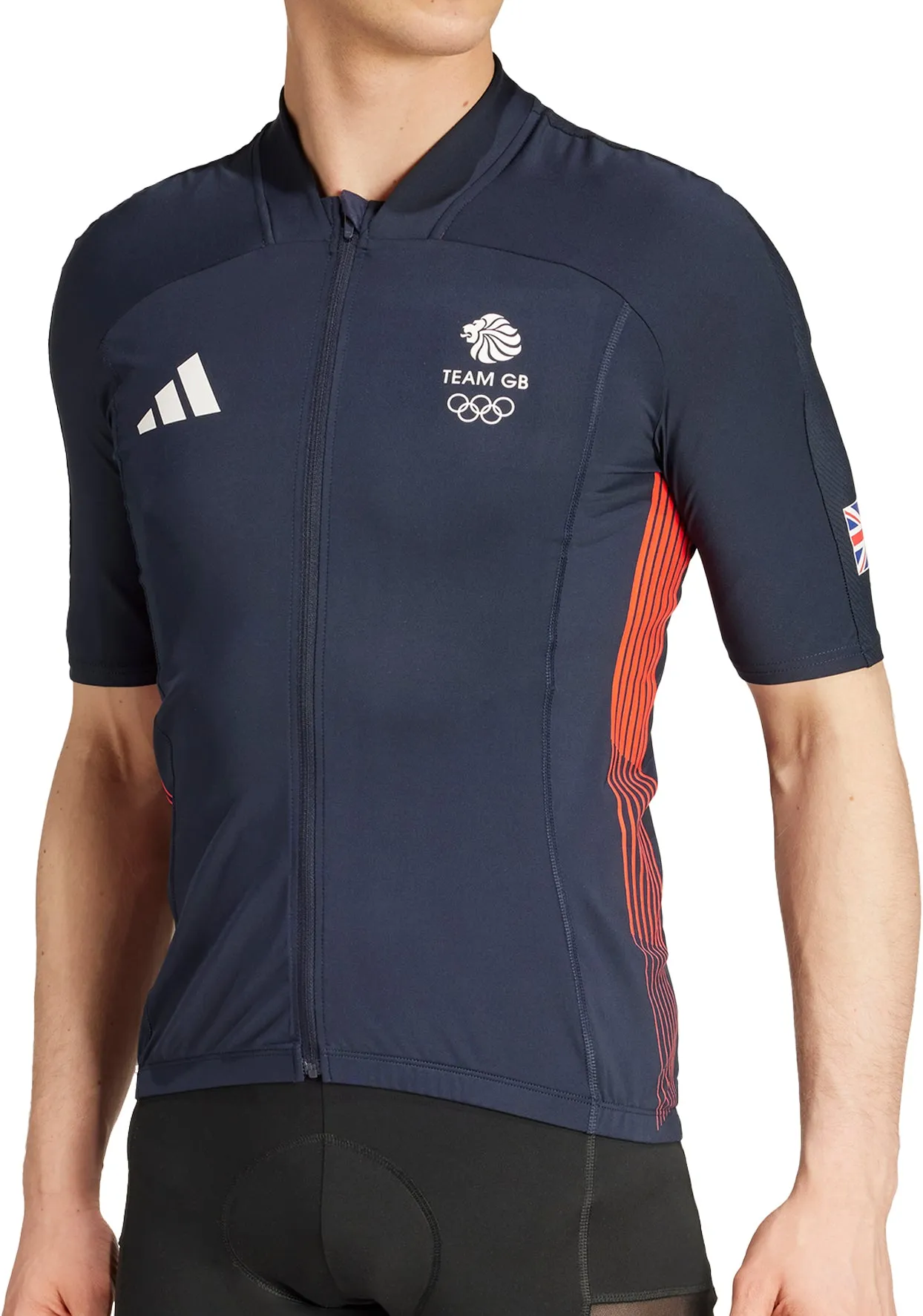 adidas Team GB Short Sleeve Mens Cycling Jersey - Blue Minimalistic Wear
