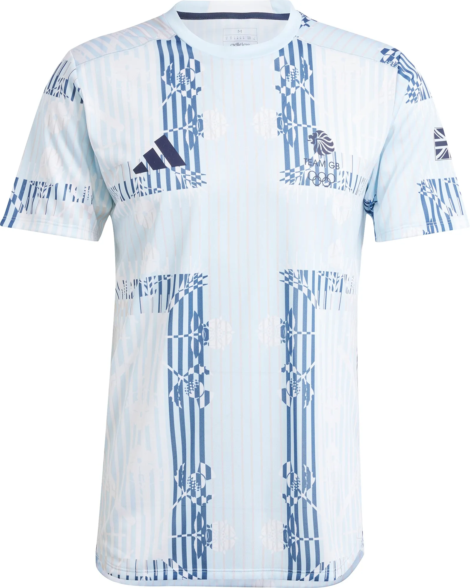 Wrinkle Free Fabric adidas Team GB Short Sleeve Mens Training Top - Blue