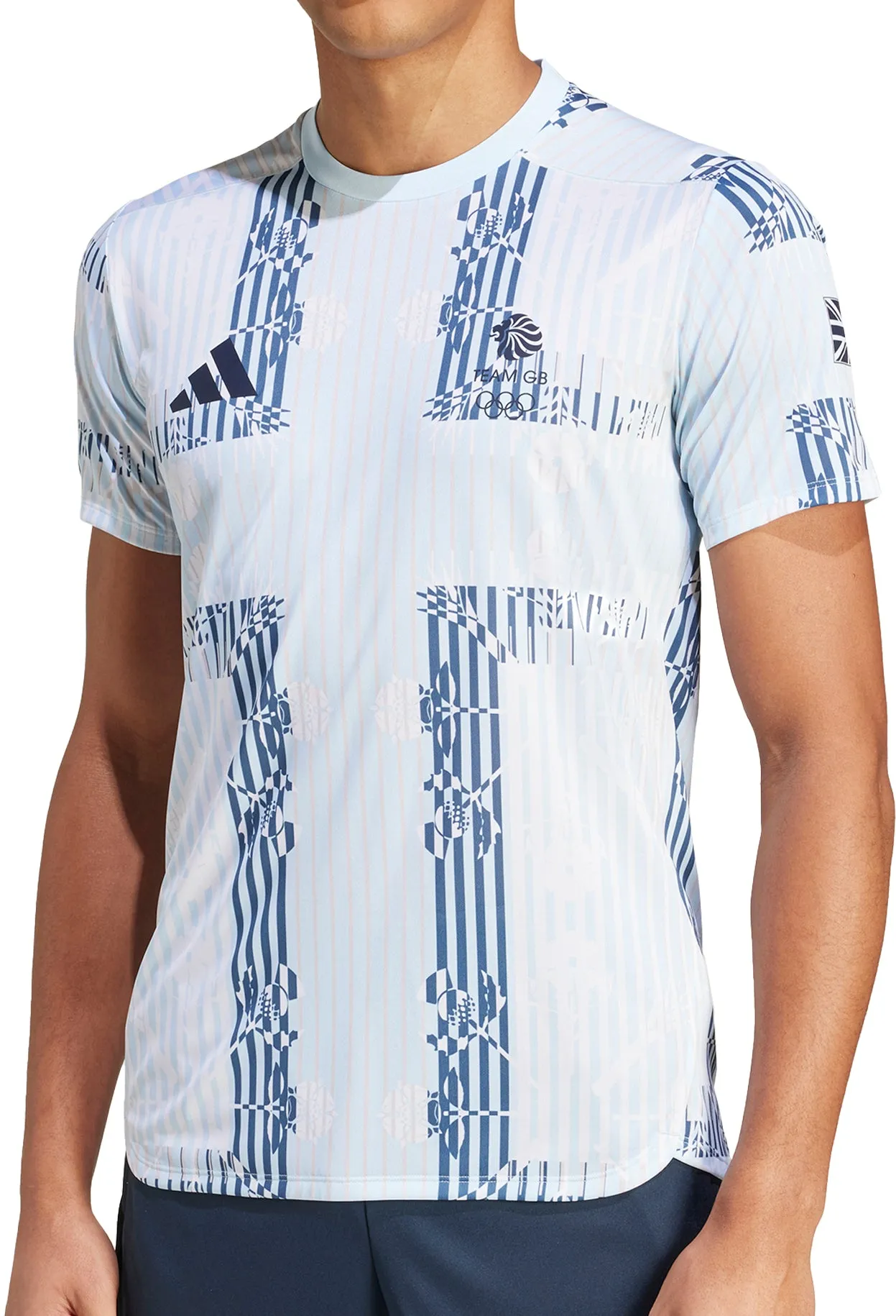 Smooth Look adidas Team GB Short Sleeve Mens Training Top - Blue