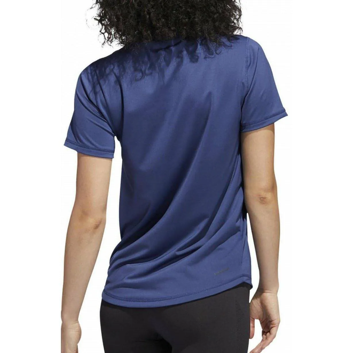 Colorfast Dye Versatile Design adidas Tech Badge of Sport Short Sleeve Womens Training Top - Blue