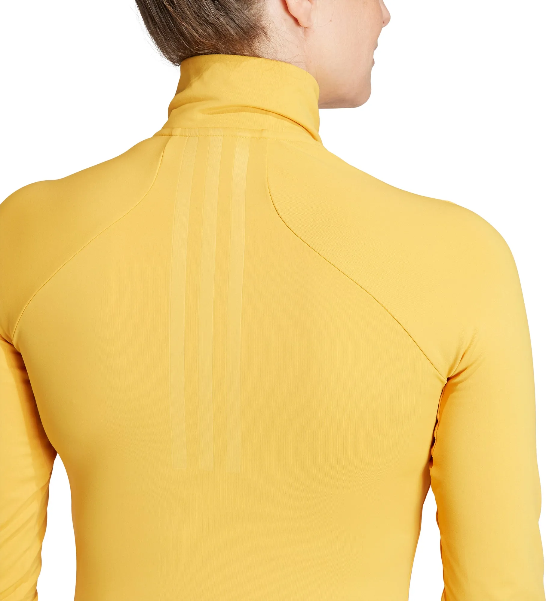 adidas Tech-Fit COLD.RDY Half Zip Long Sleeve Womens Running Top - Yellow Animal Print