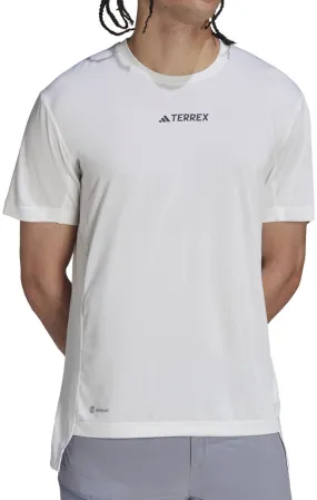 Easy to Style Simple Fashion adidas Terrex Multi Short Sleeve Mens Running Top - White