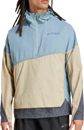 suitable for casual sports adidas Terrex Xploric Wind Mens Anorak Jacket - Blue