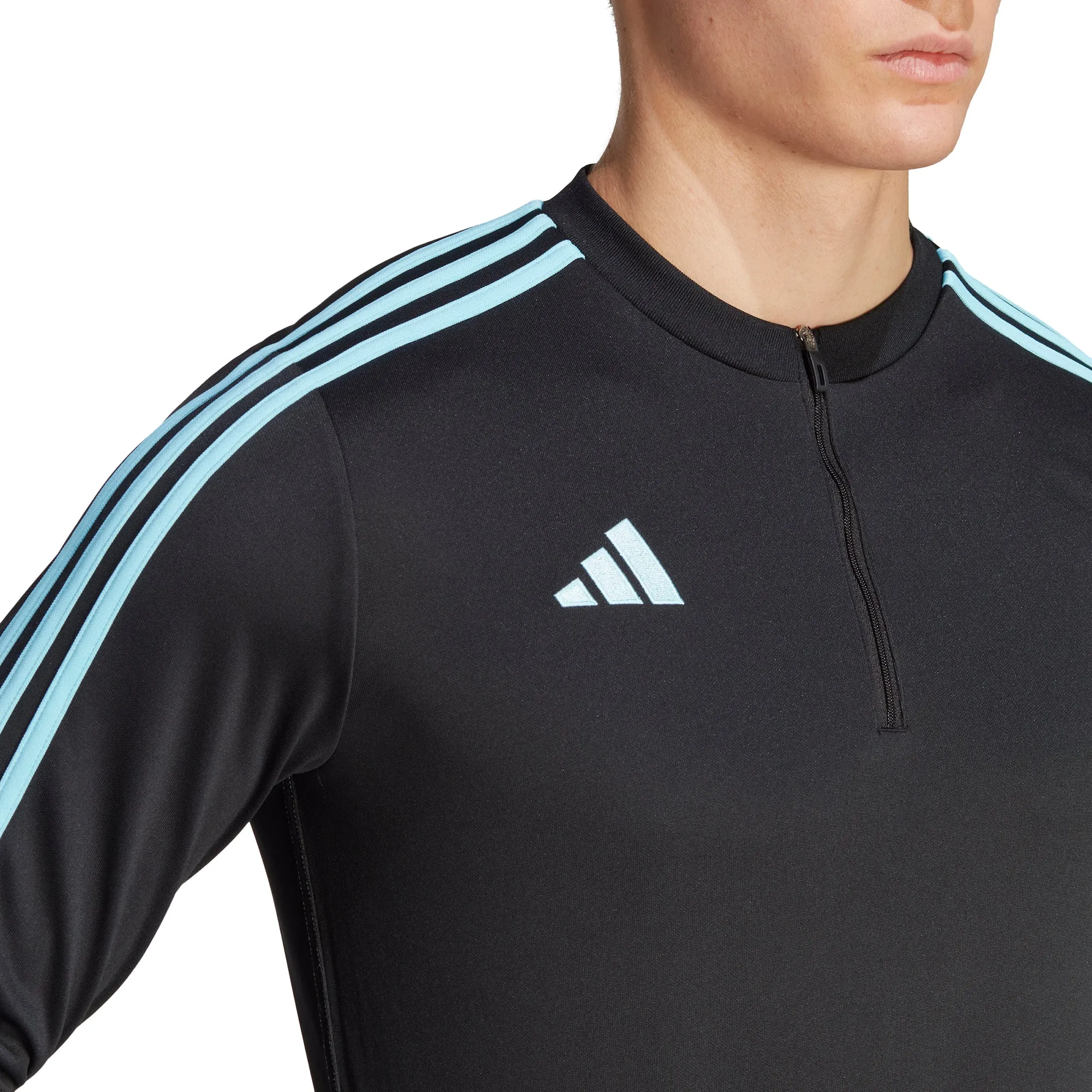 kids' adidas Tiro 23 Club Half Zip Long Sleeve Mens Training Top - Black
