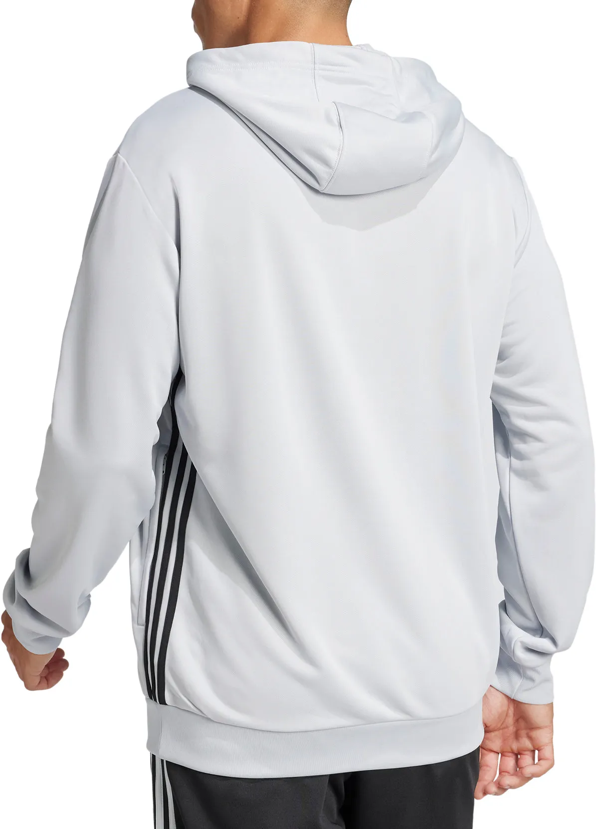 SoftTouchFinish Soft Cotton Feel adidas Tiro 25 Essentials Half Zip Hooded Long Sleeve Mens Training Top - Grey