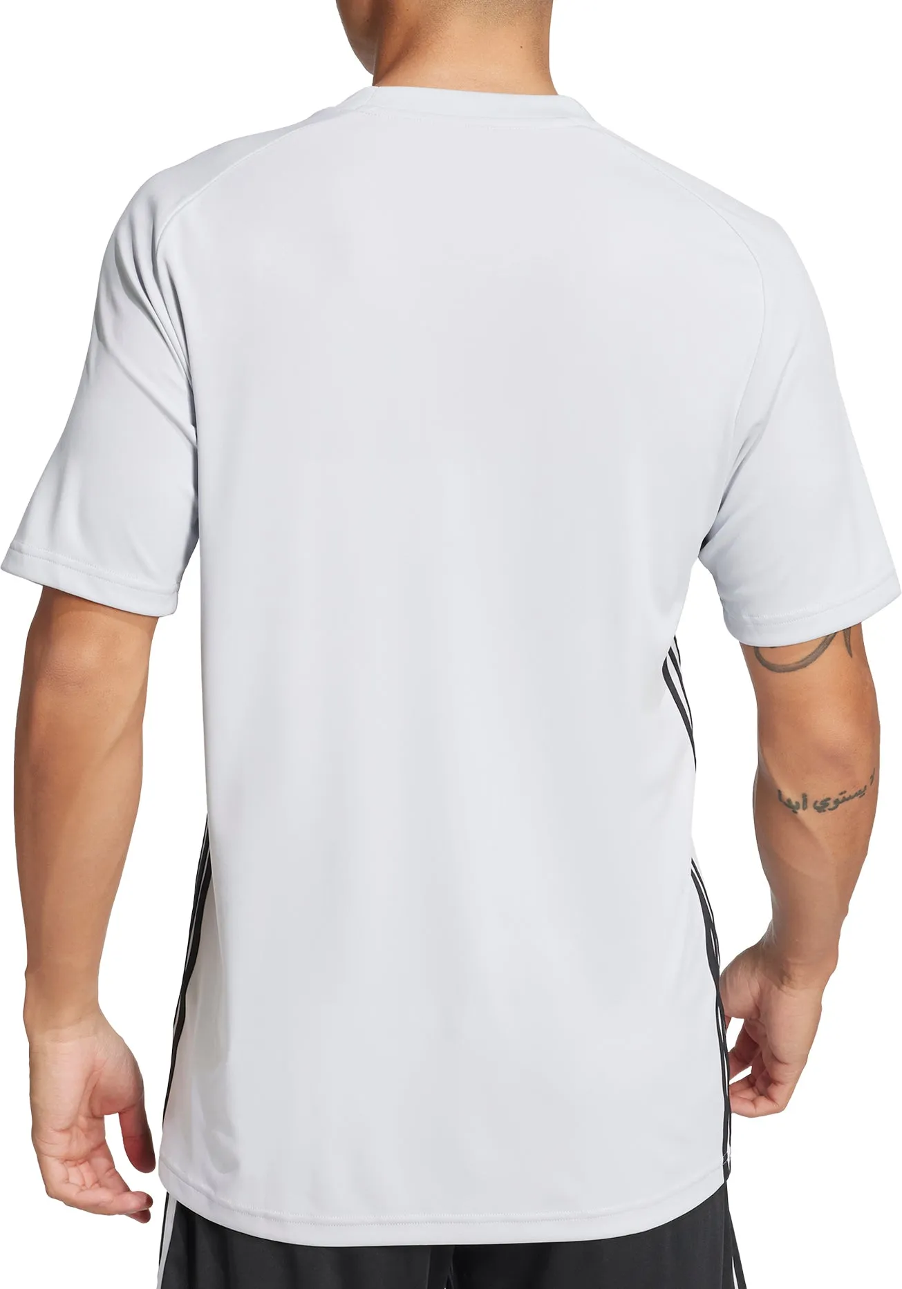 adidas Tiro 25 Essentials Short Sleeve Mens Training Top - White UPF Rated Fabric V-Neck