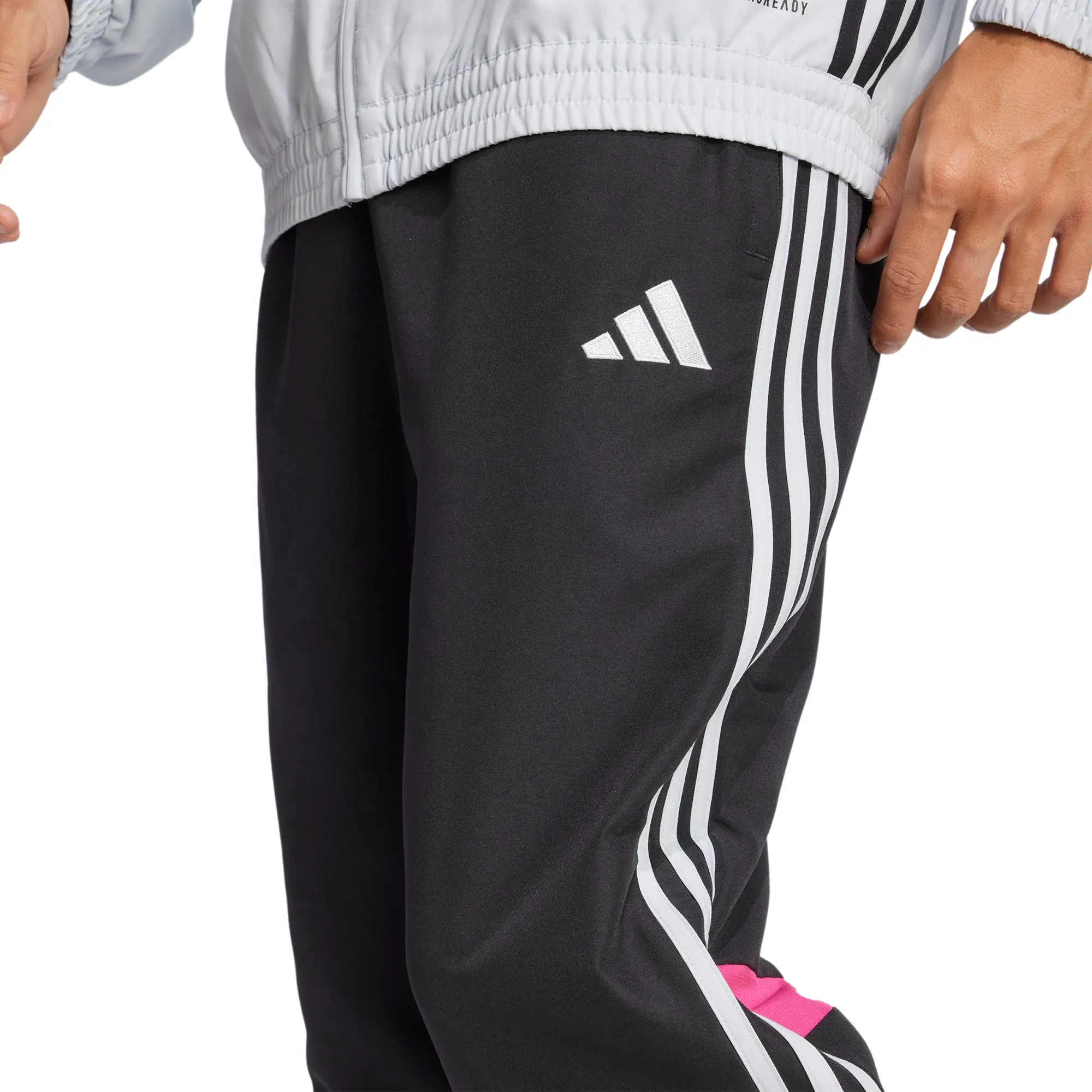 adidas Tiro 25 Essentials Woven Mens Training Trackpants - Black Flat Lock Seams Eco Dye Process