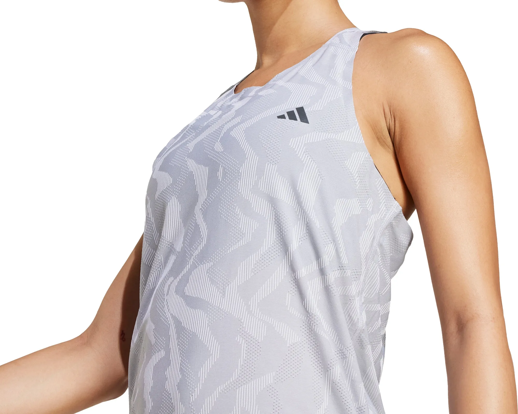 adidas Ultimate AIRCHILL Engineered Womens Running Vest Tank Top - Grey Perfect for Layering