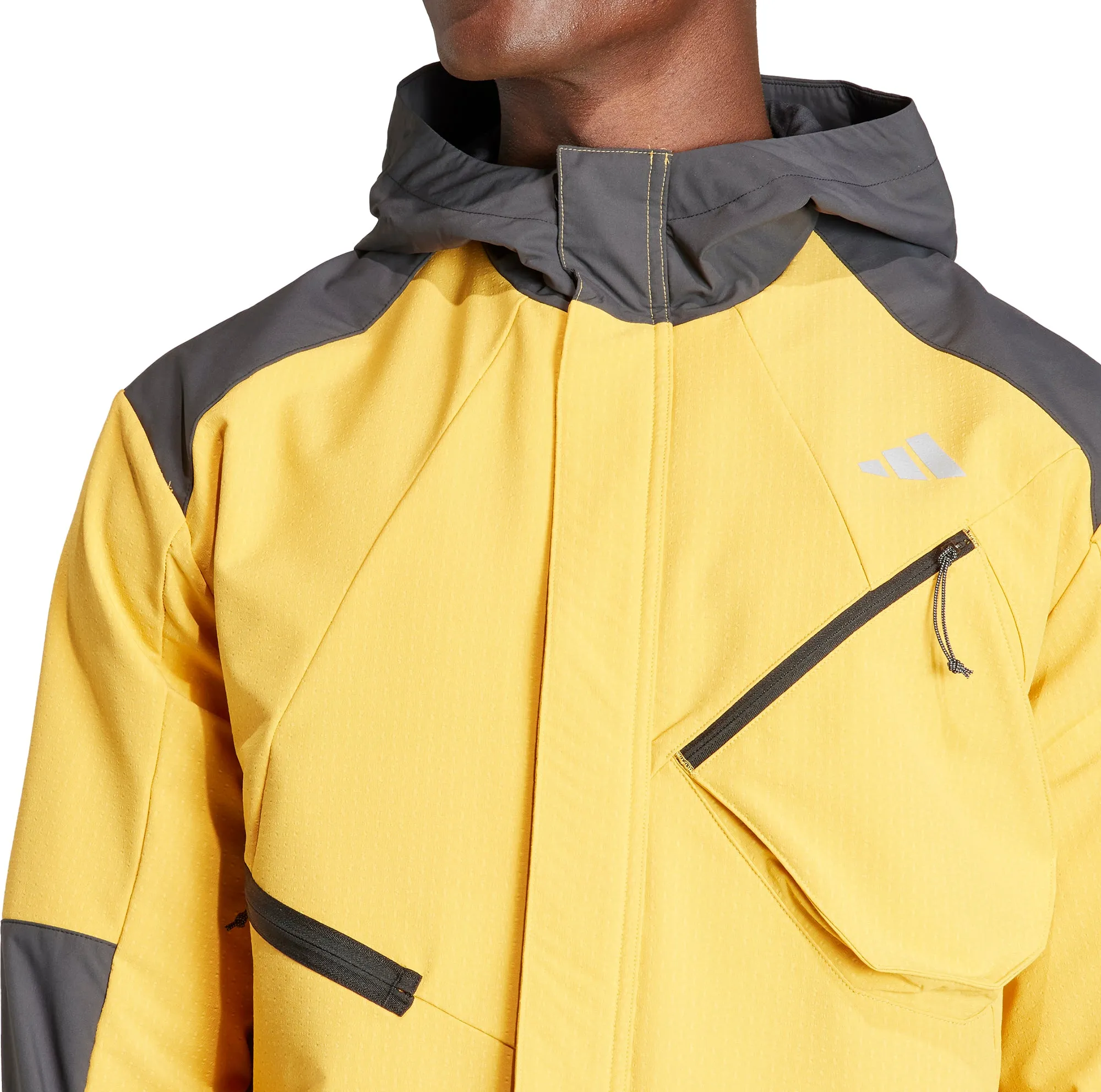 adidas Ultimate Conquer The Elements COLD.RDY Mens Running Jacket - Yellow Effort Workplace Use