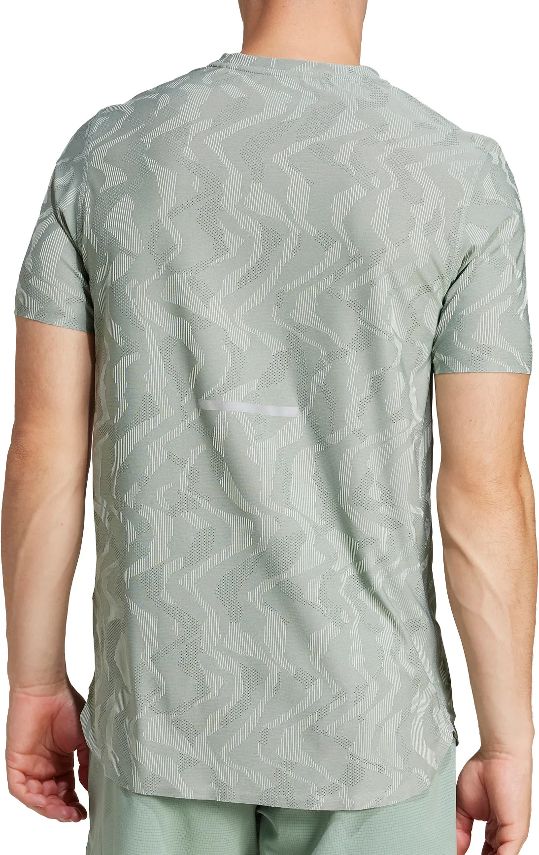 Rayon blend adidas Ultimate Engineered ClimaCool  Short Sleeve Mens Running Top - Green