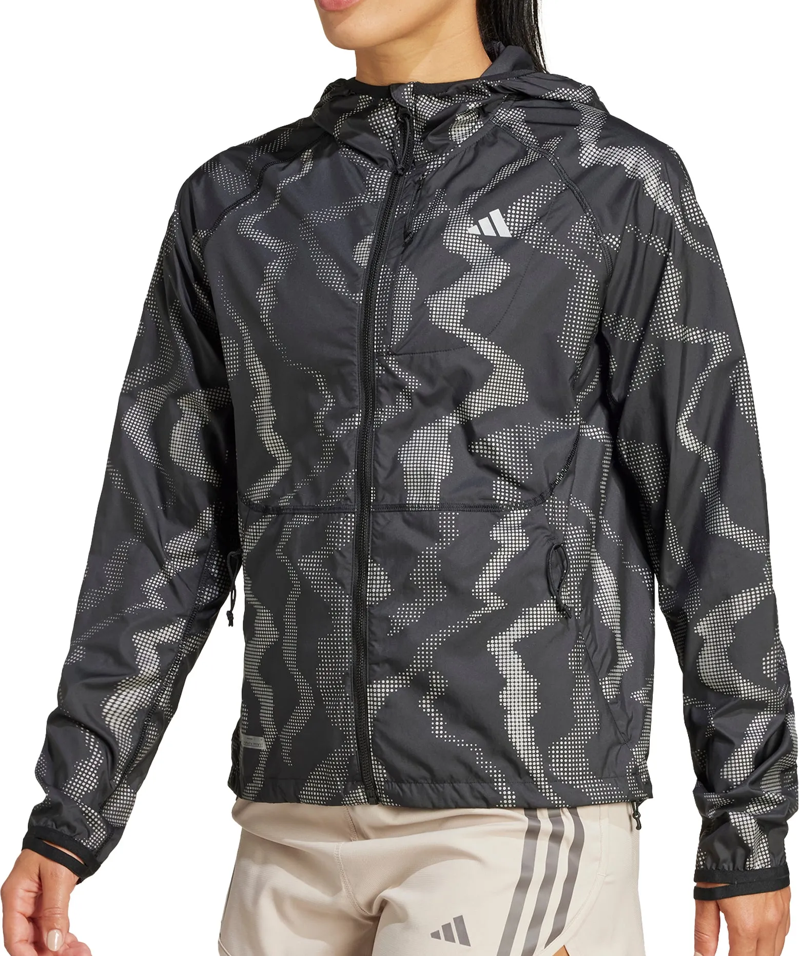 adidas Ultimate WIND.RDY Womens Running Jacket - Black Teflon Coated Fabric Envision