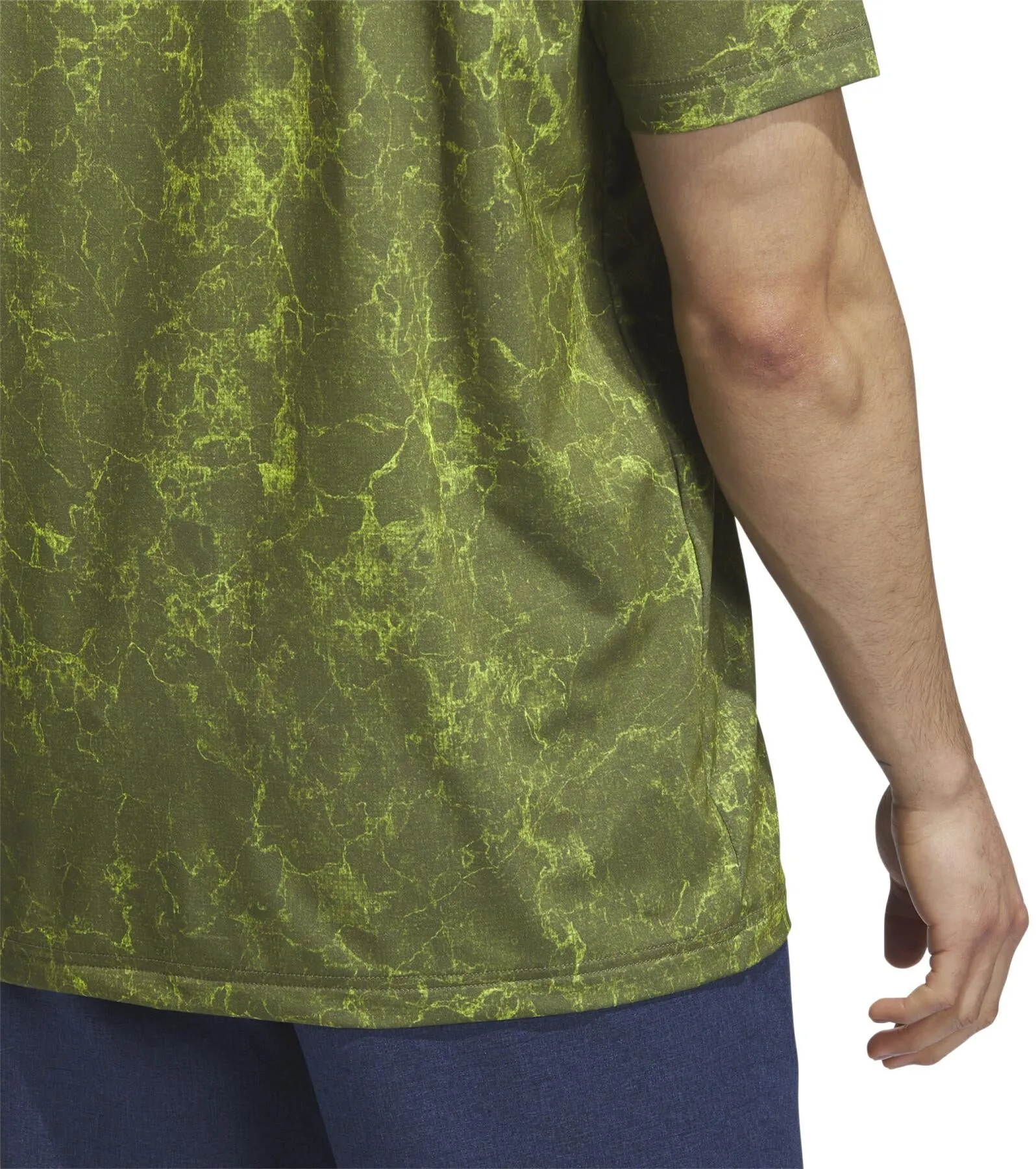 Quality Fabric adidas Ultimate365 Printed Short Sleeve Mens Polo Shirt - Green