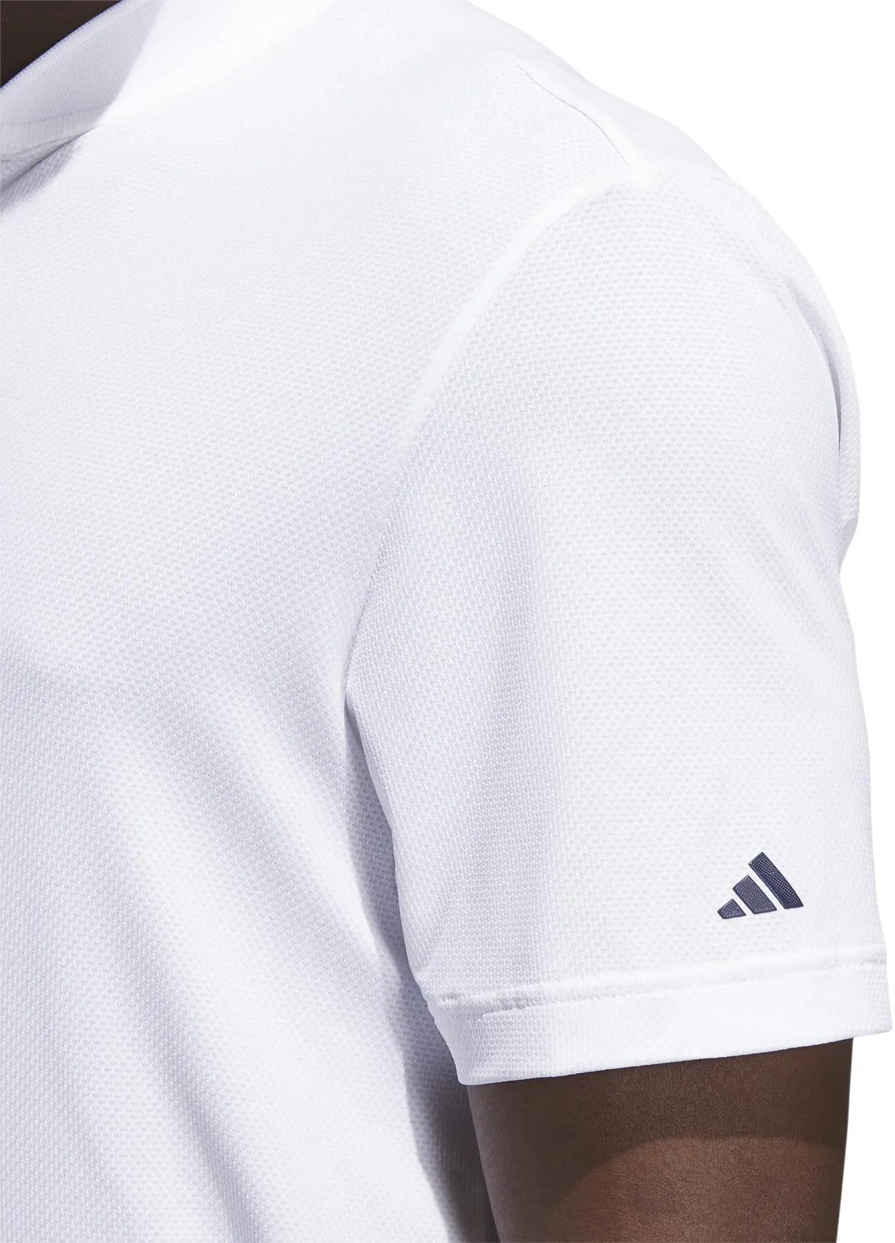 Casual Comfort Layer Stylish Details adidas Ultimate365 Tour Short Sleeve Mens Golf Polo Shirt - White