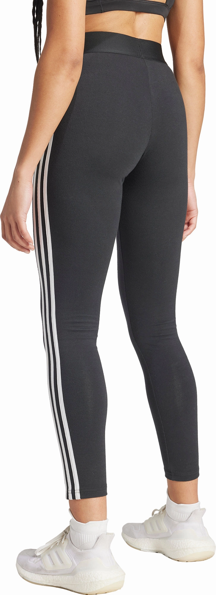adidas 3 Stripes Womens Long Training Tights - Black Plus Size Dance Studio Sporty Wearable