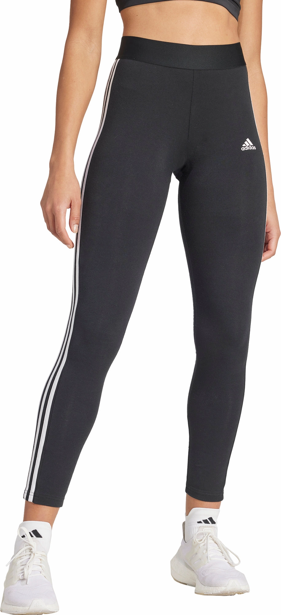 For Men Slim Fit adidas 3 Stripes Womens Long Training Tights - Black
