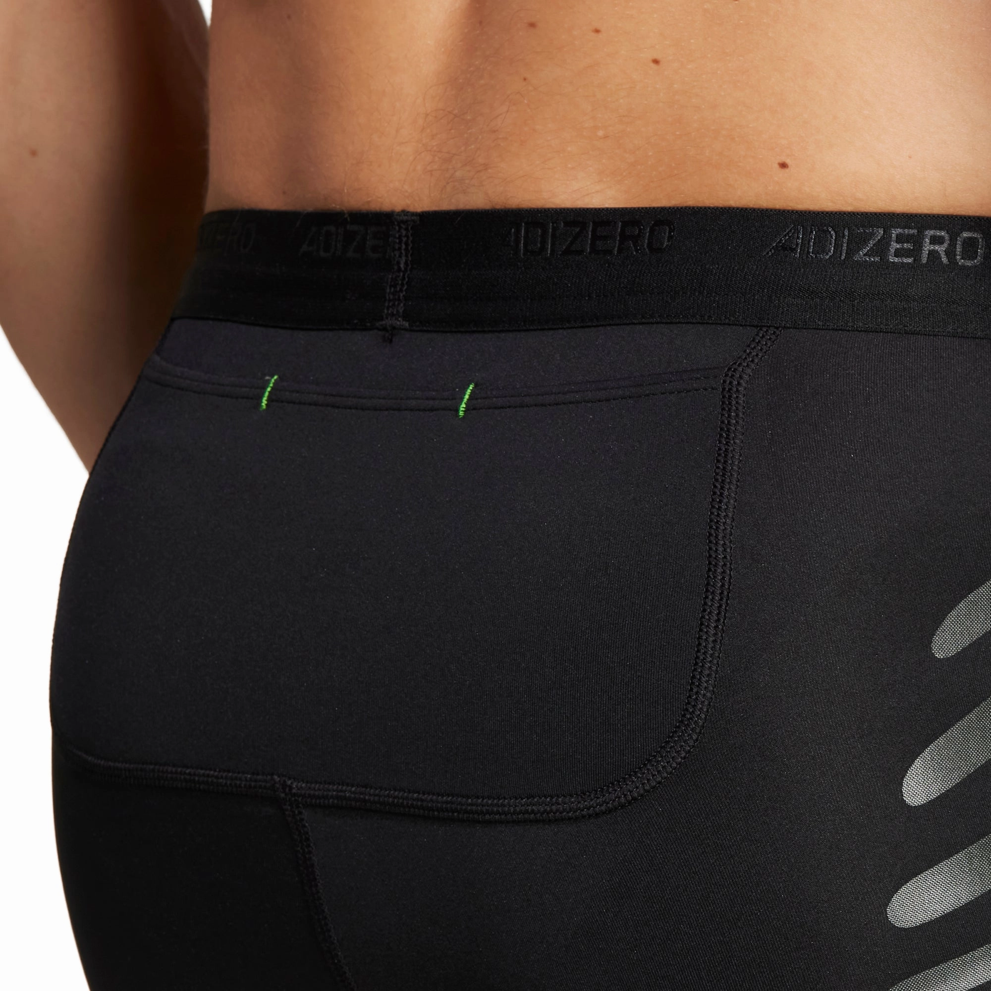 adidas Adizero Control Mens Short Running Tights - Black nylon blend teen clothing