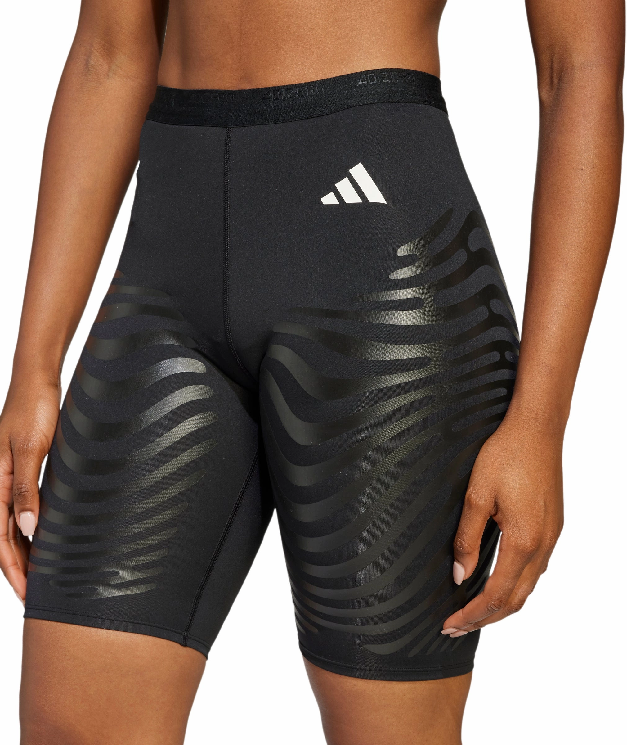 Perfect Stretch Design Anti Odor Outdoor Lover adidas Adizero Control Womens Short Running Tights - Black