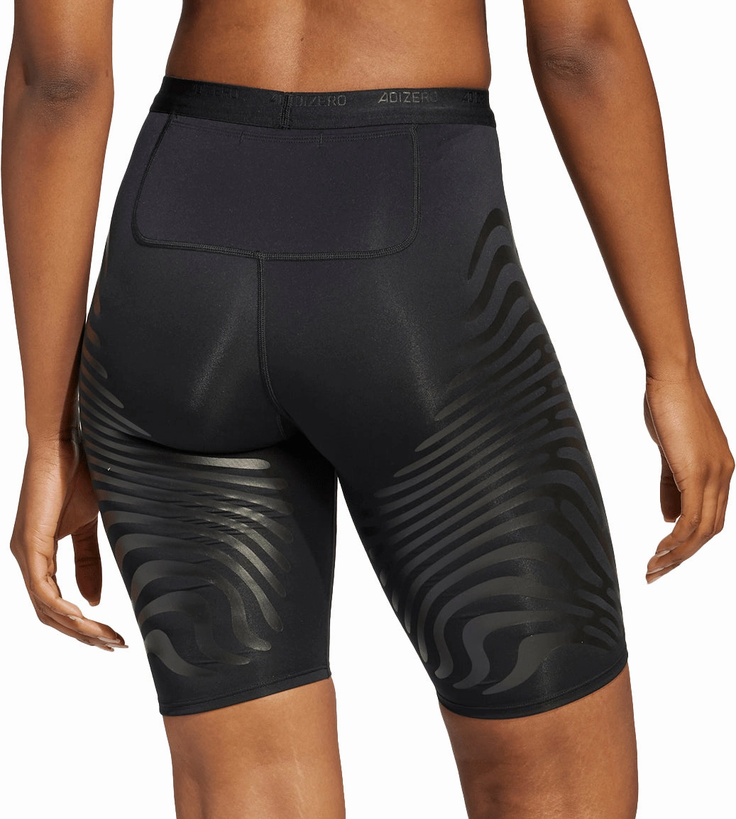 Extra Soft Unisex Style adidas Adizero Control Womens Short Running Tights - Black