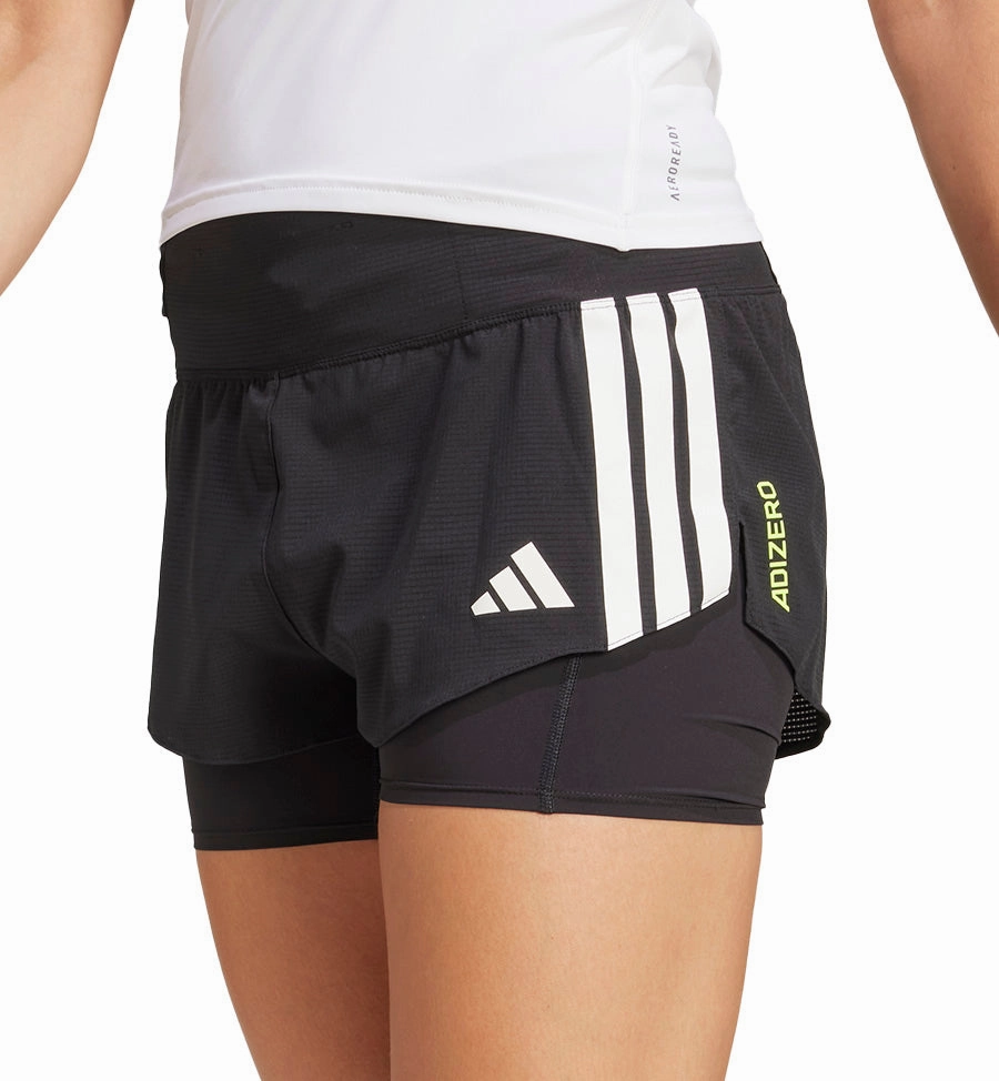 adidas Adizero Gel Pocket 2 In 1 Womens Running Shorts - Black Fashion Accessory Street Mood