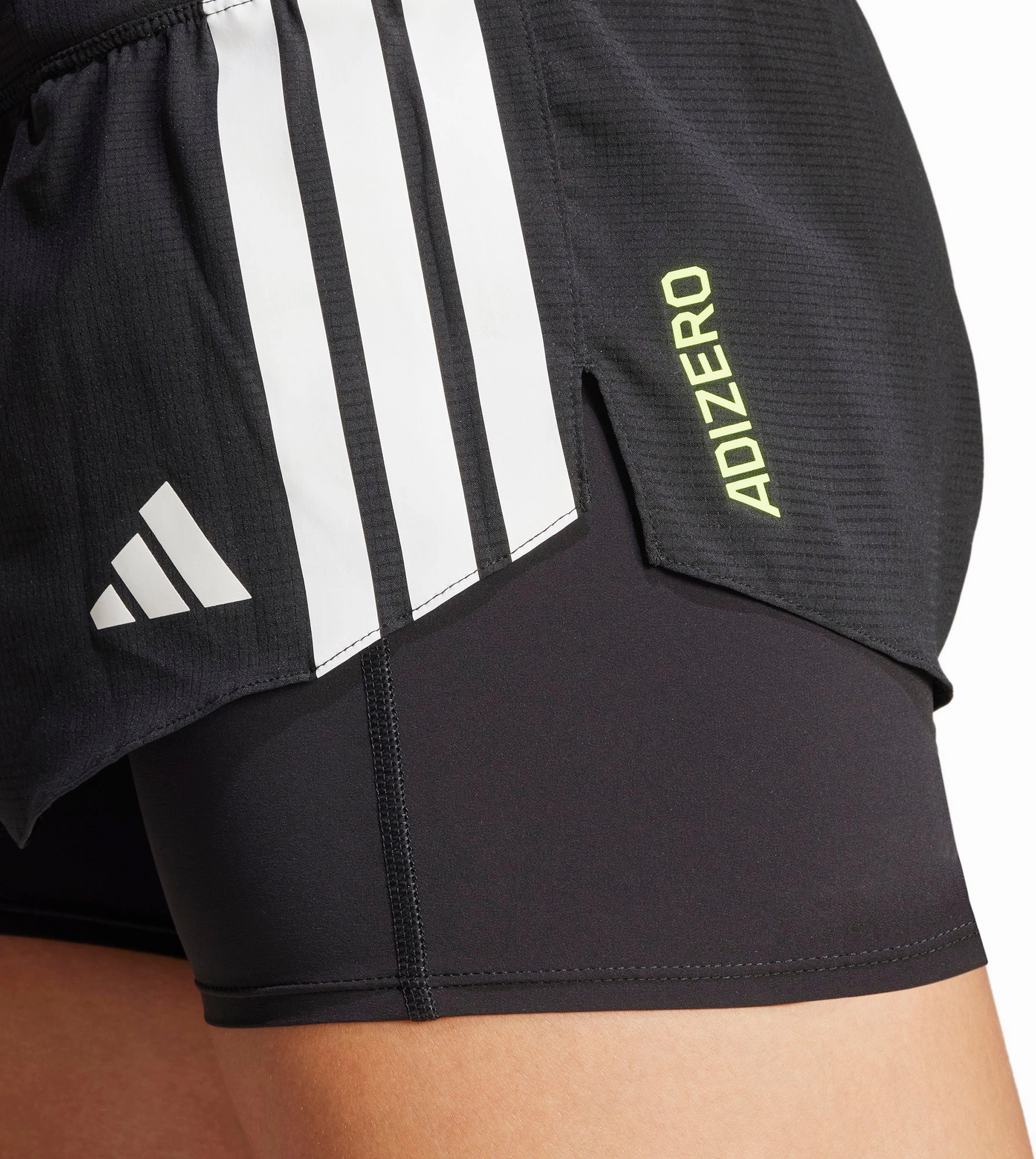 adidas Adizero Gel Pocket 2 In 1 Womens Running Shorts - Black Yarn Dyed Pattern