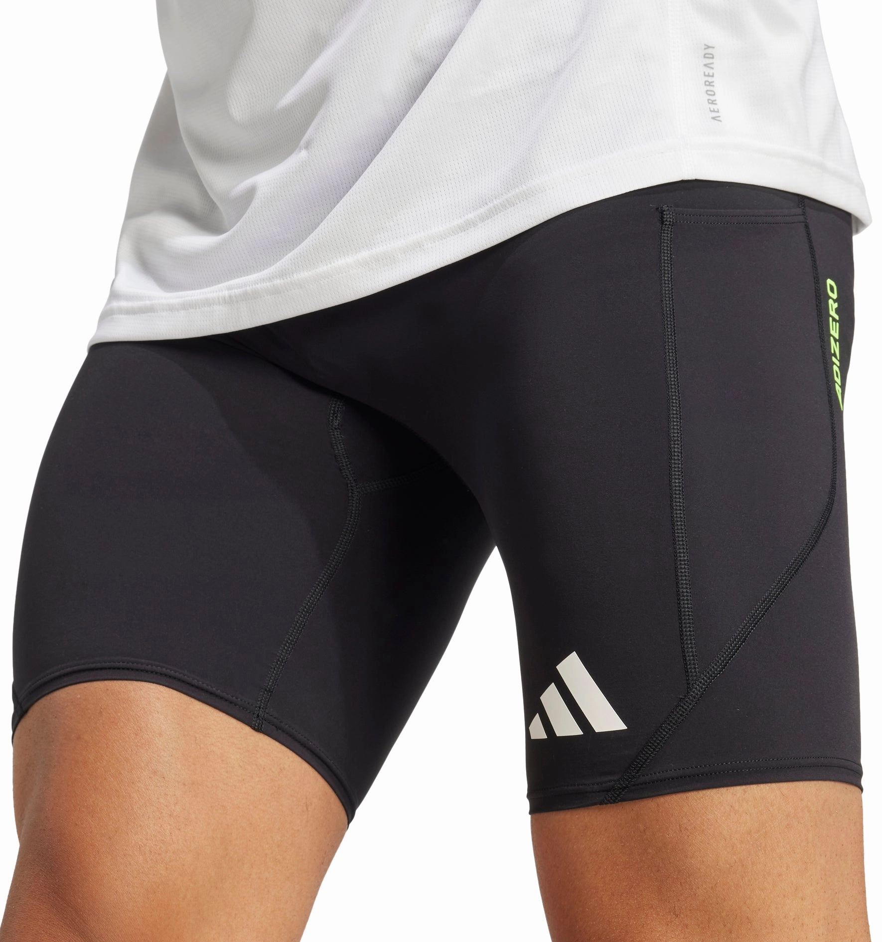 adidas Adizero Mens Short Running Tights - Black Sport Ready