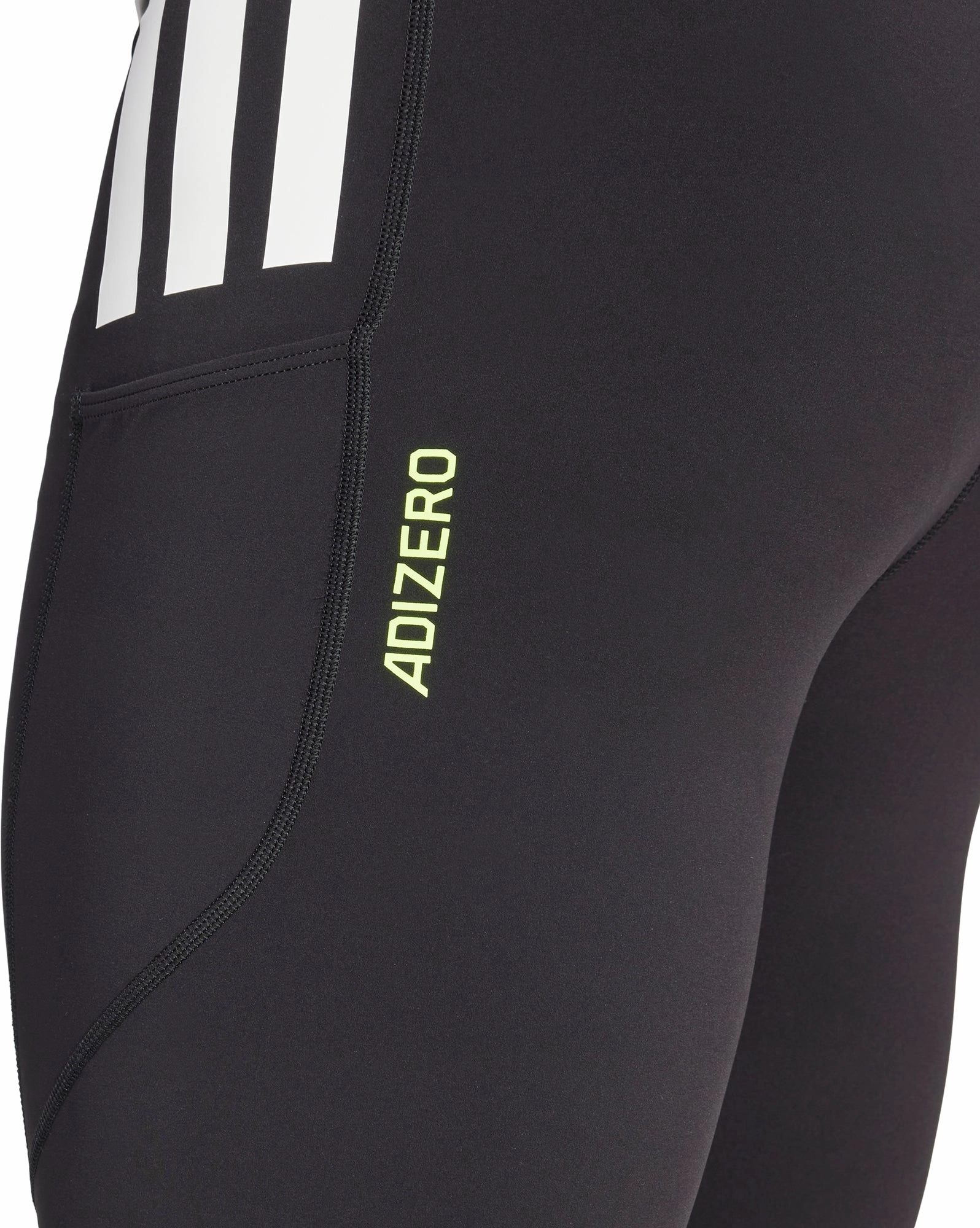 Ventilated Mesh Panels adidas Adizero Mens Short Running Tights - Black