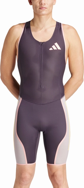 sports event Wrinkle Free Fabric adidas Adizero Promo Sleeveless Mens Running Suit - Purple