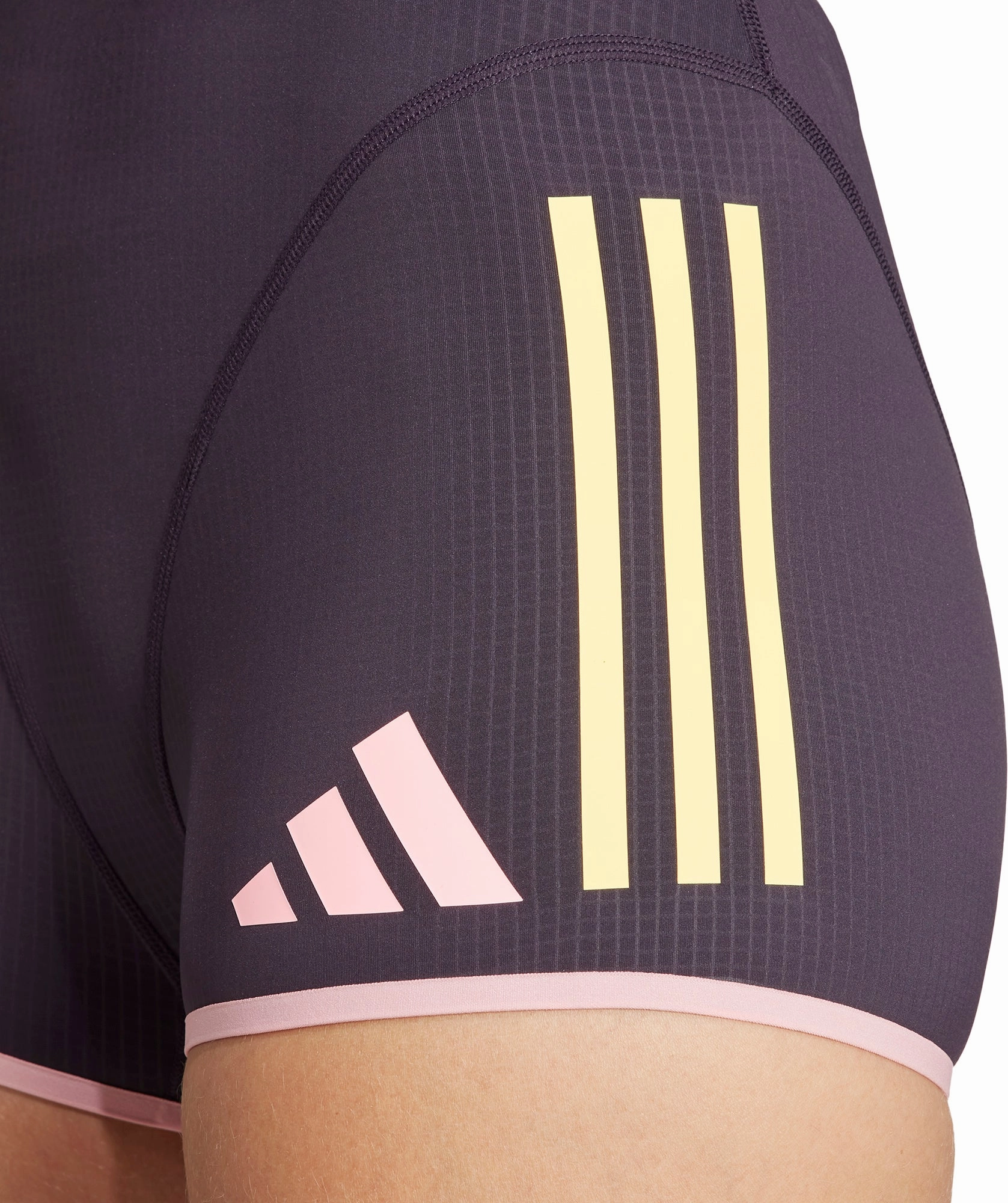 Anti Static Treatment Stretchable Waist adidas Adizero Promo Womens Short Running Tights - Purple