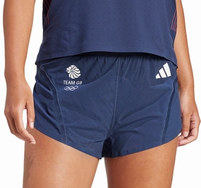 adidas Adizero Team GB Womens Split Running Shorts - Blue animal print shorts