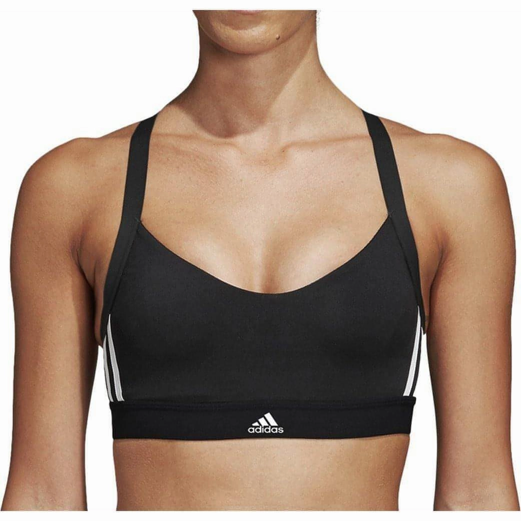 Cardio workouts adidas All Me 3 Stripes Womens Sports Bra - Black