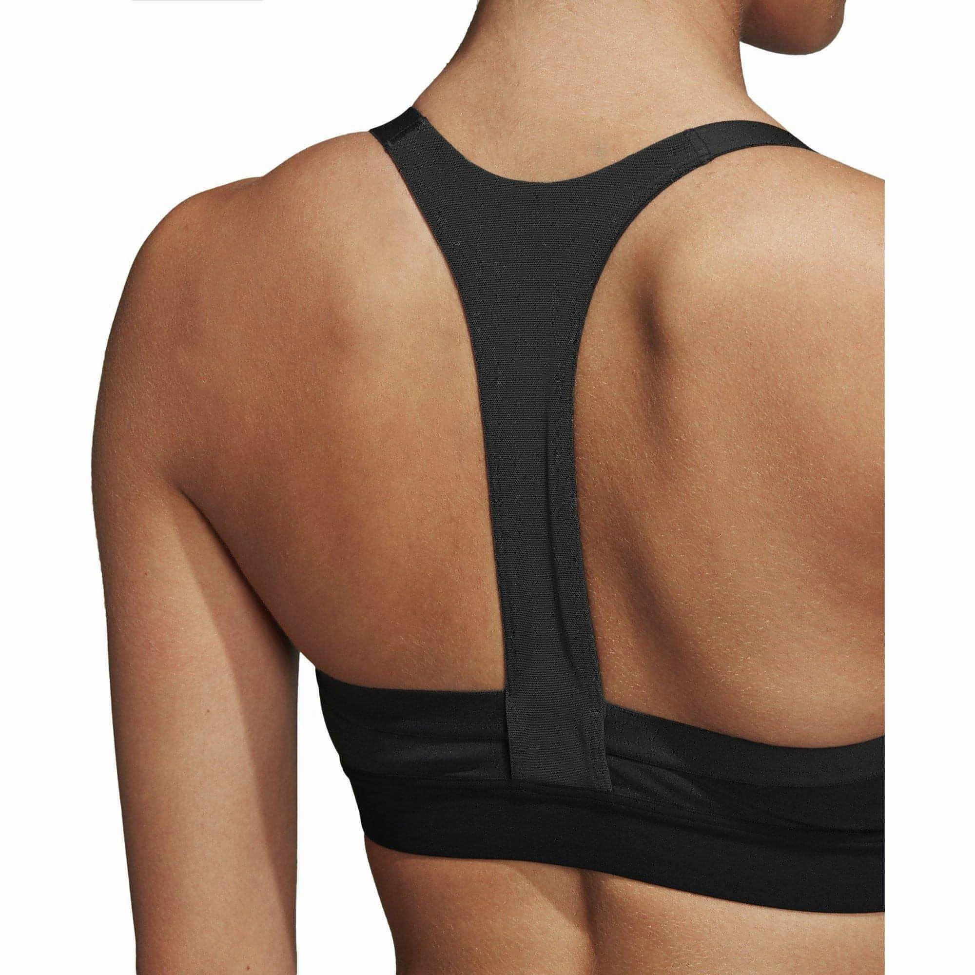 Flatlock stitching adidas All Me 3 Stripes Womens Sports Bra - Black