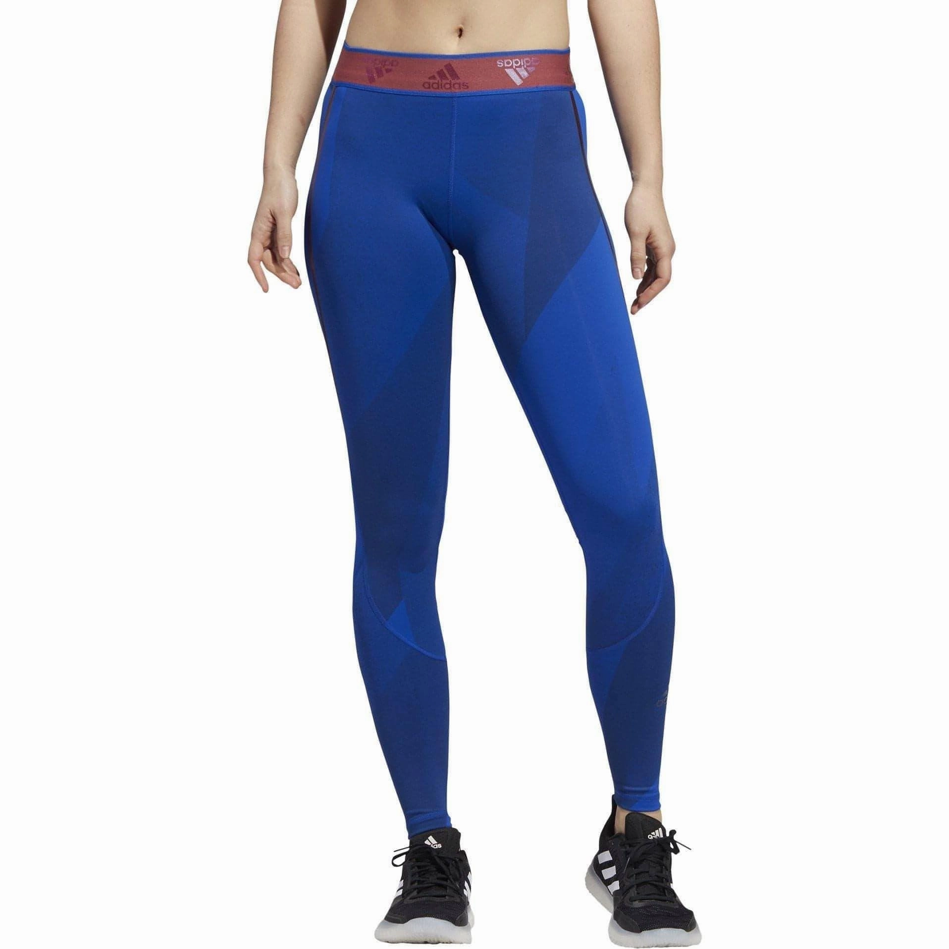 adidas AlphaSkin Graphic Womens Long Training Tights - Blue Versatile Feel