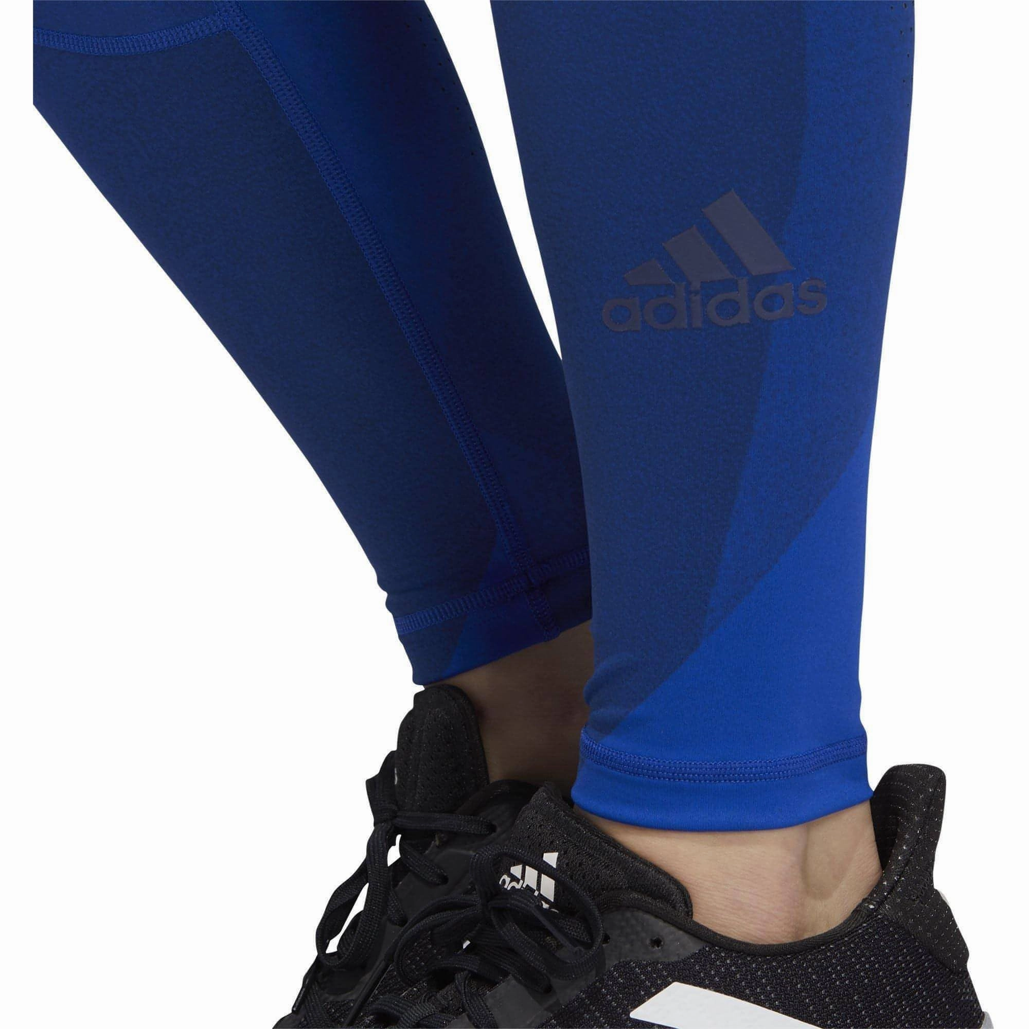 Stretch Fit Beginner Level Active Lifestyle Four Way adidas AlphaSkin Graphic Womens Long Training Tights - Blue