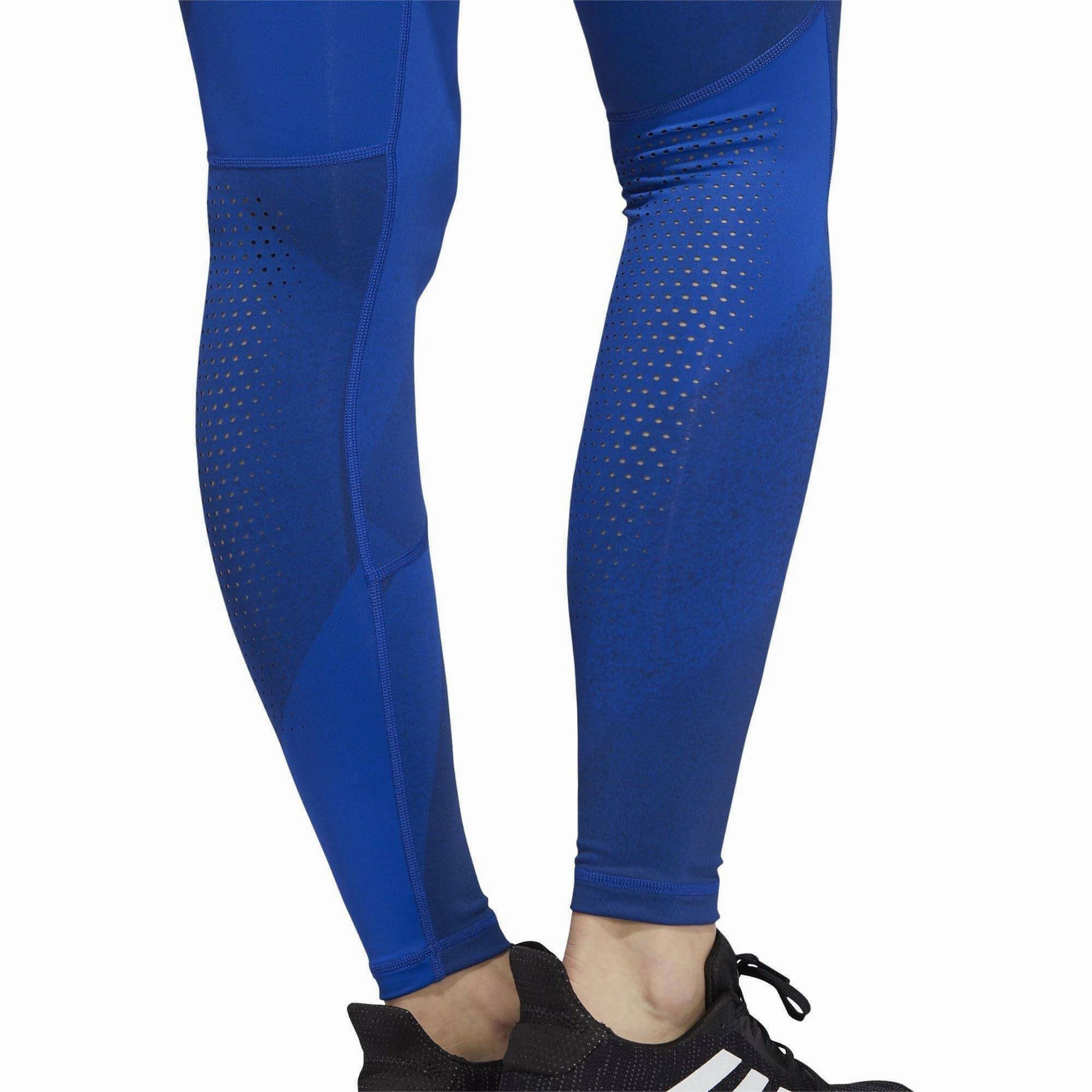 adidas AlphaSkin Graphic Womens Long Training Tights - Blue Quick Release Moisture Management