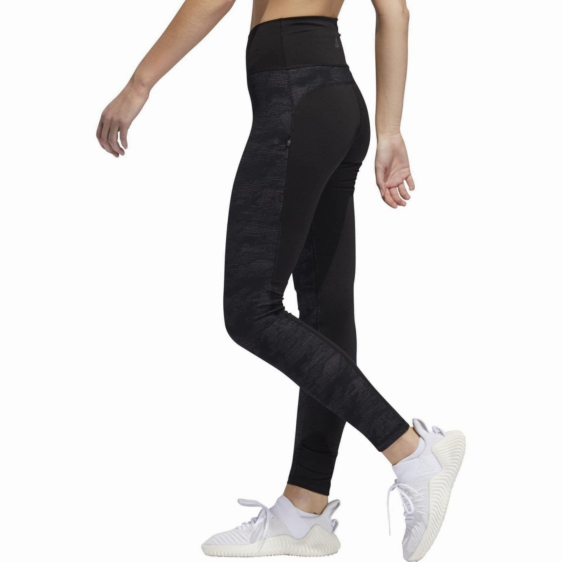 adidas Believe This Jacquard High Rise Womens Long Training Tights - Black Camping Gear Stretch Fit For Kids Non See