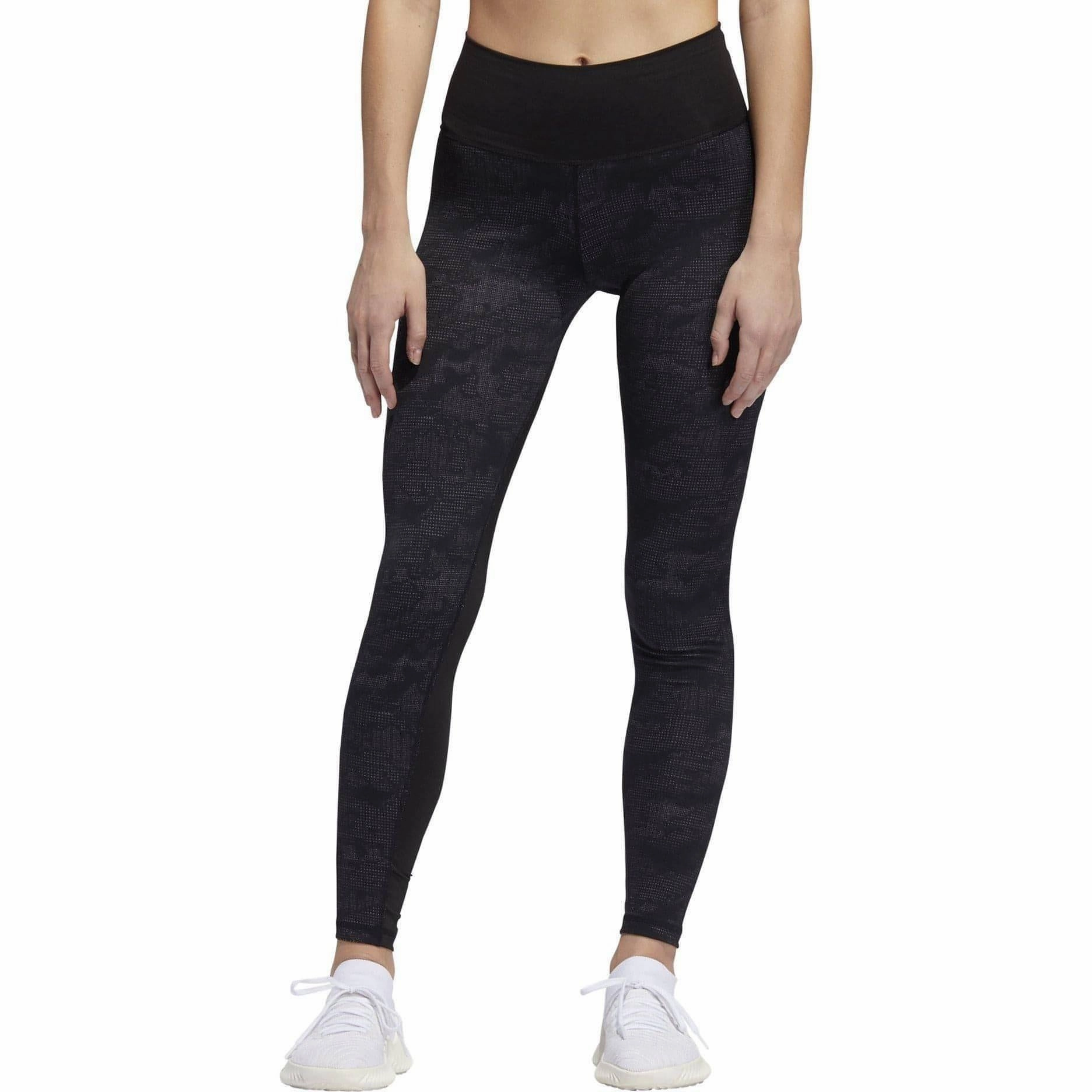 adidas Believe This Jacquard High Rise Womens Long Training Tights - Black Non See Pilates Session Comfortable Fit Wear