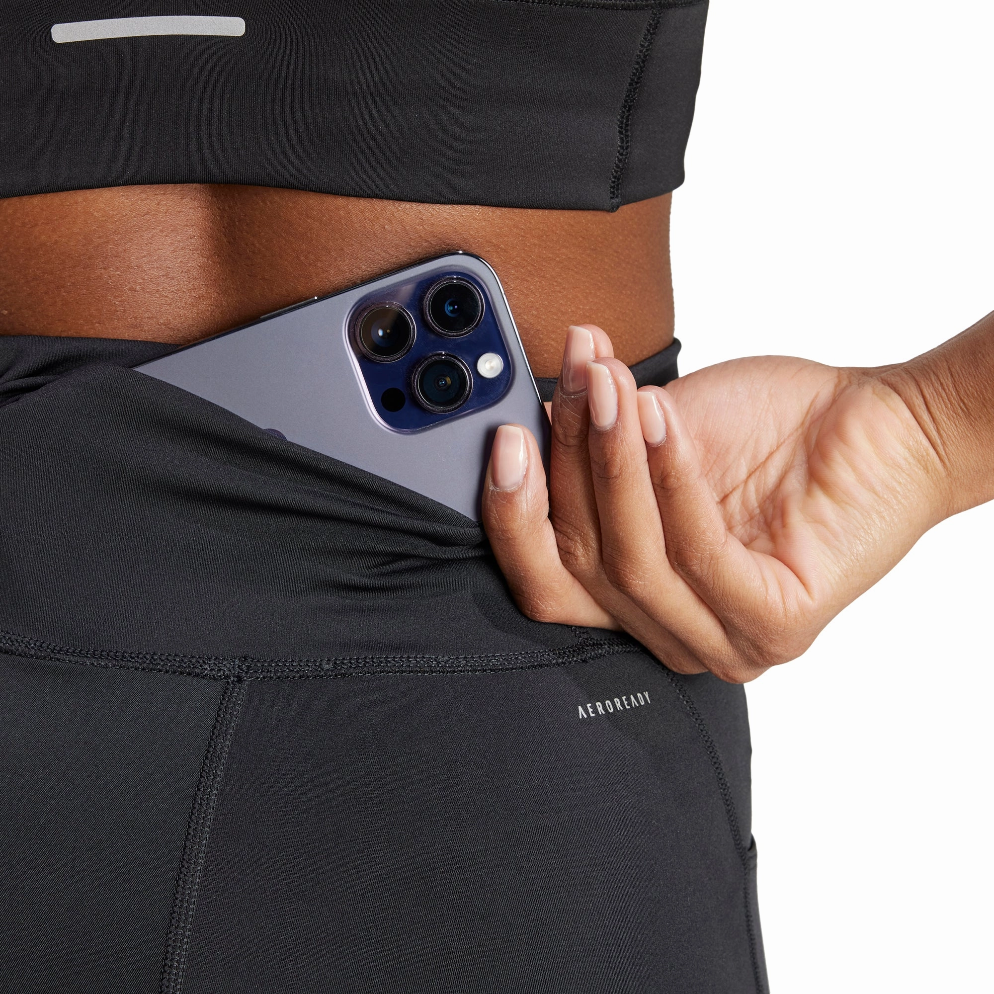 adidas DailyRun 5 Inch Womens Short Running Tights - Black Hand washable NonSlipGrip