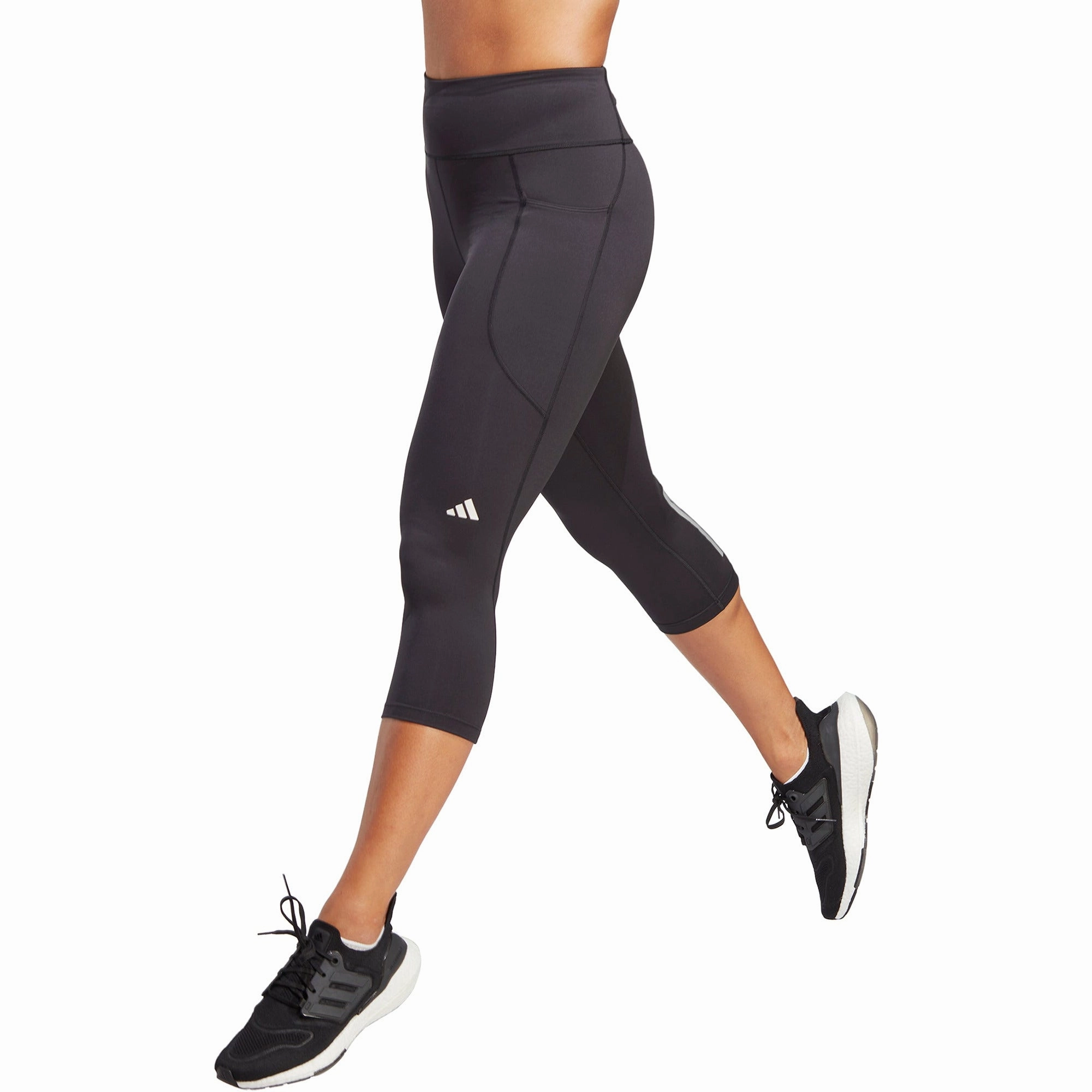 Cool Fit Sport Flex adidas DailyRun Womens 3/4 Capri Running Tights - Black