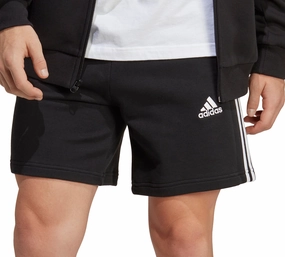 adidas Essentials 3 Stripes Mens Shorts - Black Quick Move