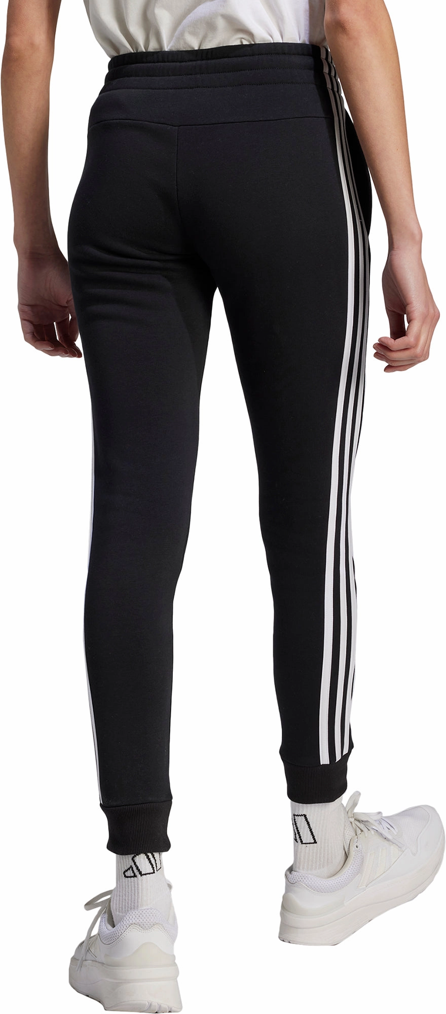 smooth zipper adidas Essentials 3 Stripes Womens Fleece Joggers - Black