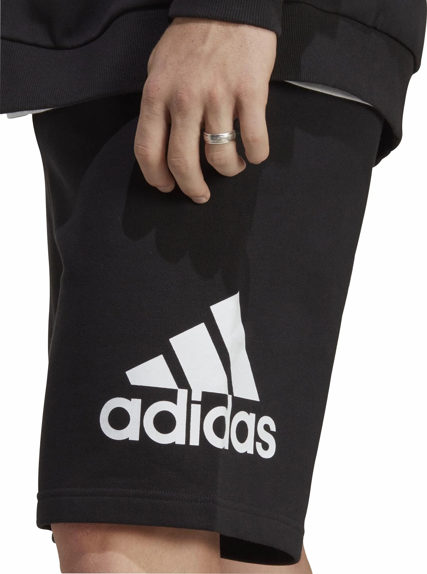 Sleek Comfort adidas Essentials Big Logo French Terry Mens Training Shorts - Black