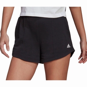 Soft Stretch camping clothes adidas Hyperglam French Terry Womens Training Shorts - Black