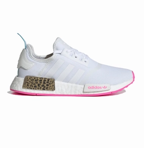 Adidas Kid's NMD R1 Shoes - Cloud White / Screaming Pink Grip Enhancing Outsole Trendy Performance