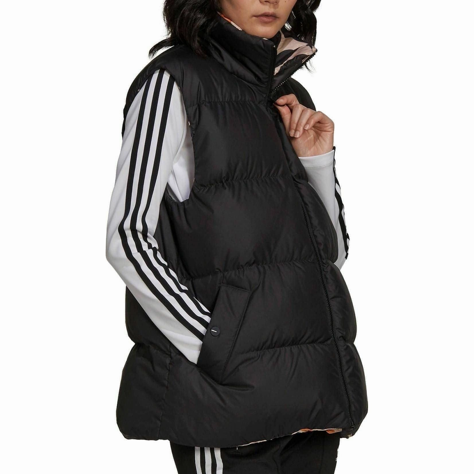 Multi Pocket Design Primaloft Insulation adidas Marimekko Reversible Womens Down Gilet - Black
