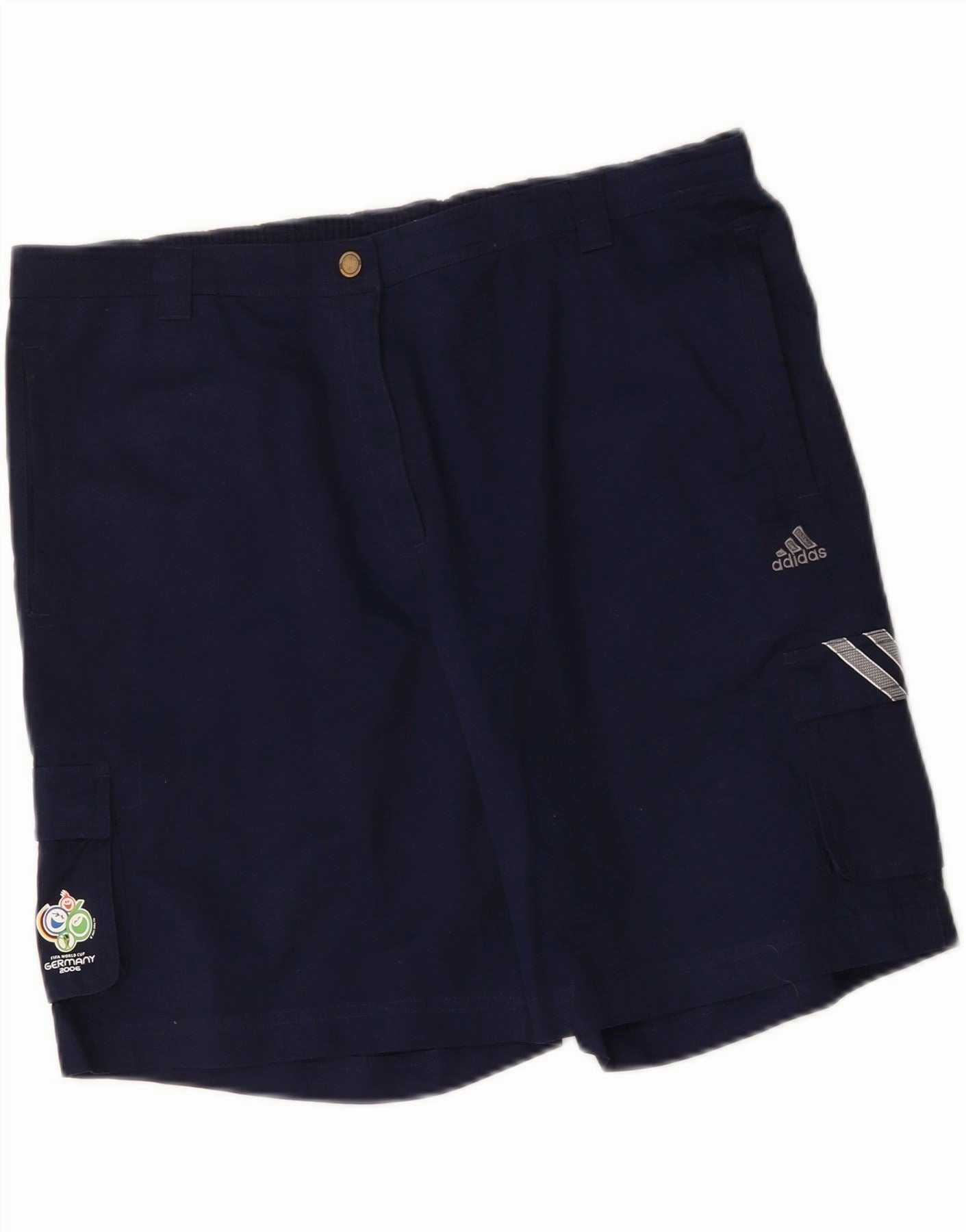 Light Fit Wear ADIDAS Mens Cargo Shorts UK 52 2XL W40  Navy Blue Cotton